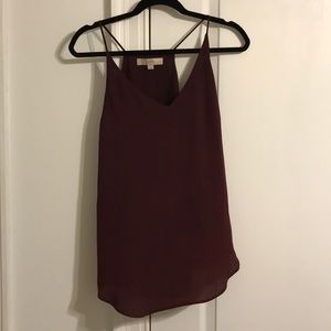 Flowy wine-colored maroon strappy cami